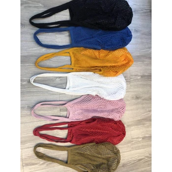 

Fashion Beach Bag Supermarket Shopping Bag Man Women Portable Net Pocket Large Capacity Tote Bag Mesh Handbag Shop Grocery Tote