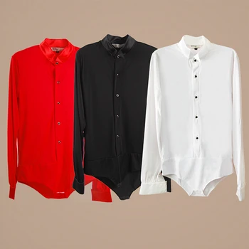 

High Quality Spandex Boys Latin Dancing Shirts Child Kids Boys Samba Rumba Tango Salsa Walz Ballroom Dance Shirt