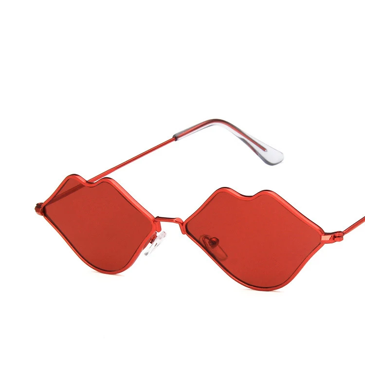 Новая форма губ Солнцезащитные очки женские брендовые дизайнерские сексуальные рот солнцезащитные очки красные оттенки Herat винтажные очки - Цвет линз: c1redred