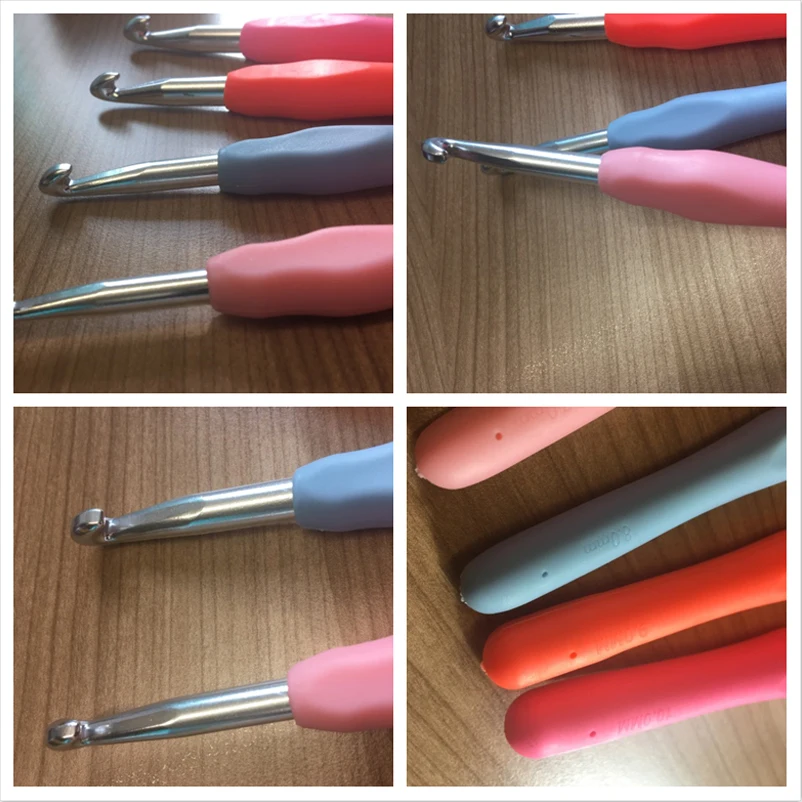 1 шт., крючки для вязания, разноцветные, 2,0 мм-10,0 мм, мягкая ручка, спицы для вязания, вплетать в пряжу, спицы для вязания, для массивных нитей, инструмент для рукоделия