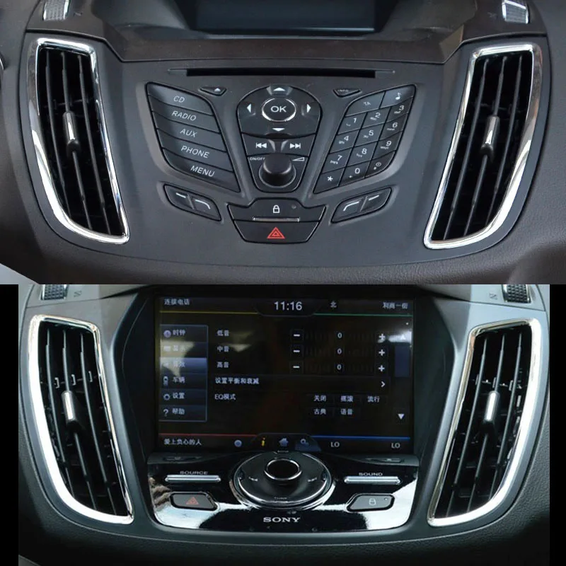 AX хром приборной панели вентиляционное отверстие Крышка для FORD ESCAPE KUGA 2013 2015 2016 2017