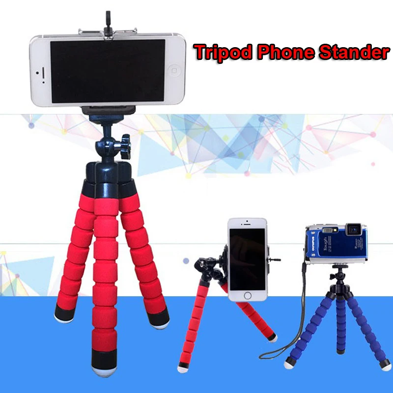 

Mini Portable Flexible Sponge Octopus Tripod Phone Stand Camera Holder Bracket For iphone Huawei Smartphone For Gopro Camera
