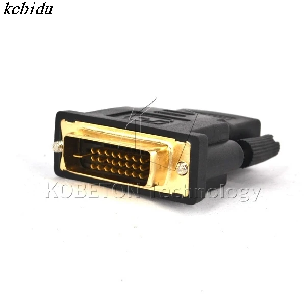 Двойной адаптер со штекером 24 + 1 штырьком на гнездо HDMI 19 штырьков DVI золотой
