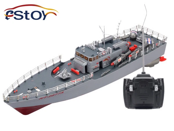 RC Boat 1:115 Scale Torpedo Boat Model Warship High Power Simulation Guided Missile Destroyer Led Light Electronic Toys Hobby