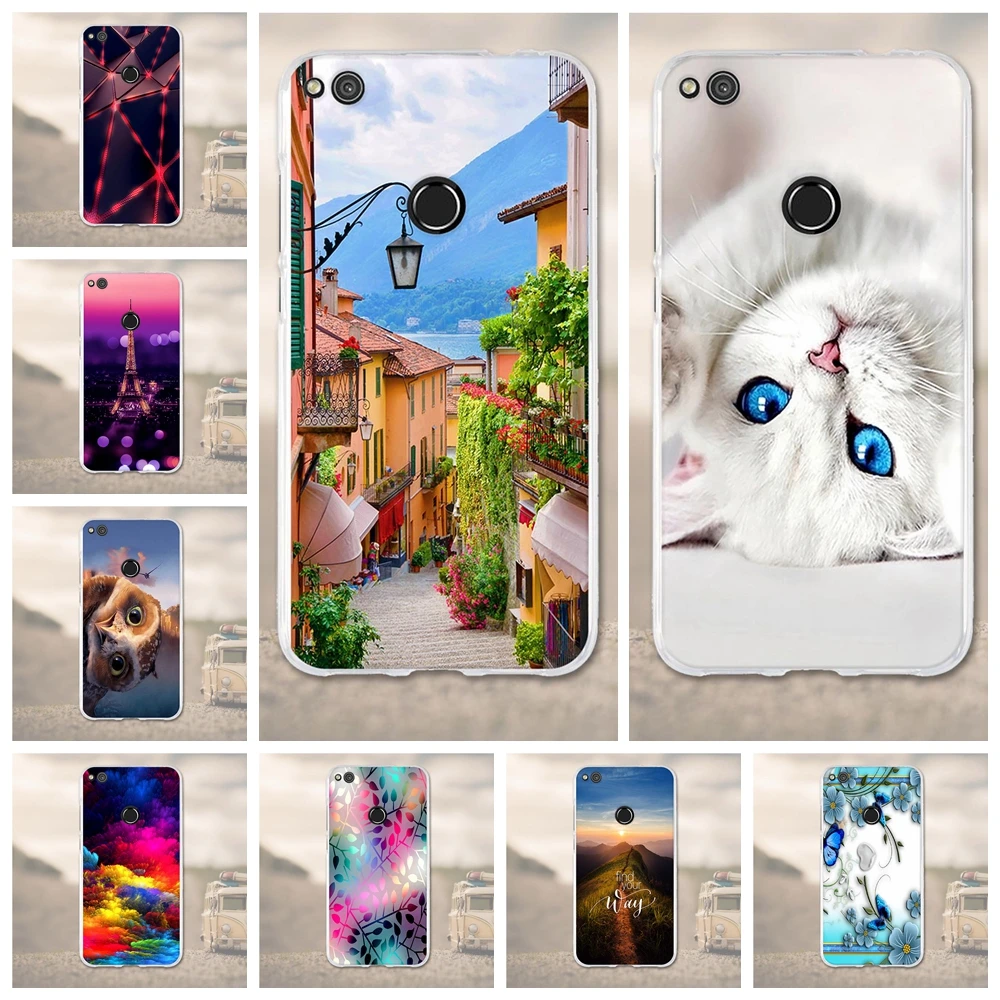 

Case For Huawei P8 Lite 2017 Honor 8 Lite Cover Soft TPU 3D Relief Phone Cases For Huawei P9 Lite (2017) 5.2 Inch Bags Fundas