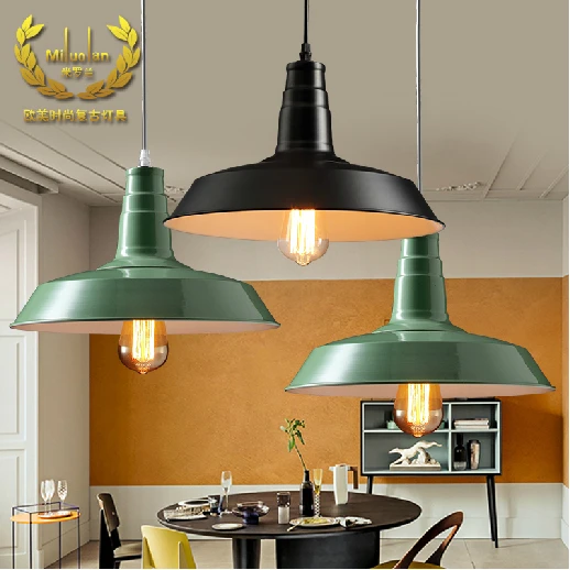

American loft retro cover pan industrial j a buffet restaurant corridor droplight diameter46cm