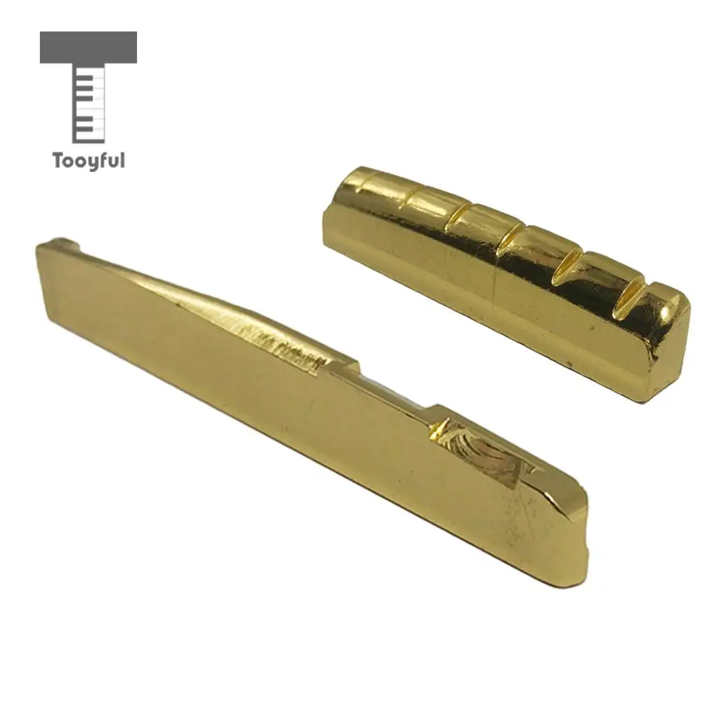 Tooyful Brass Bridge Pins Peg Saddle Nut Set for 6-String Acoustic Guitar Accessory