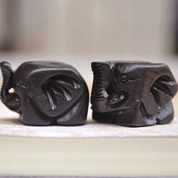 Черный сандаловое дерево ручной работы резные DIY слон кулон деревянные аксессуары благословение счастливый кулон ювелирные изделия - Окраска металла: B
