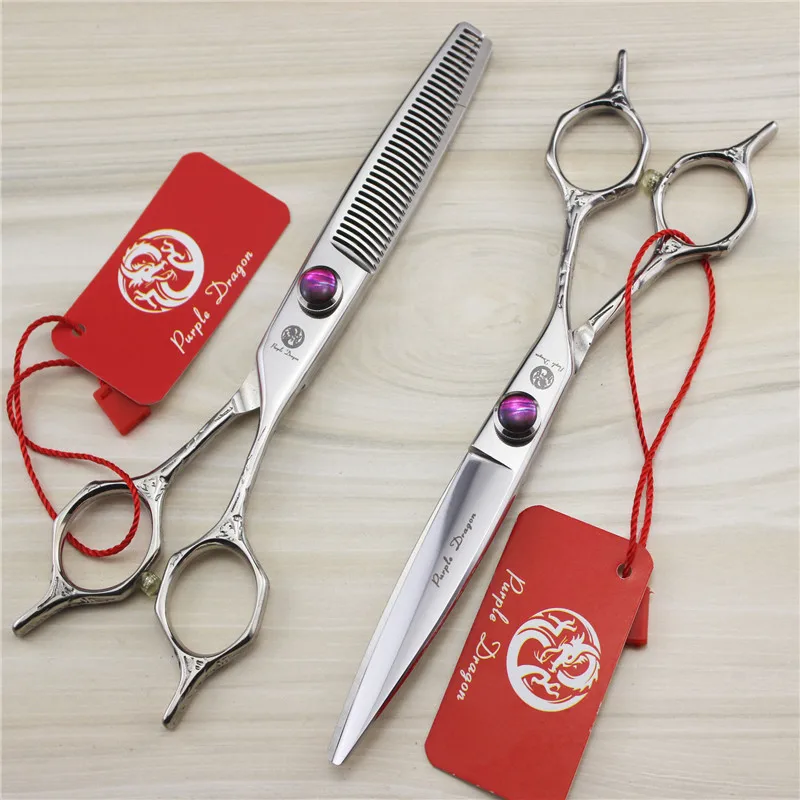 Purple Dragon 5.5 inch Professional Hairdressing Scissors Pattern Handle High Quality Titanium Salon Cutting Barber Shear | Красота и