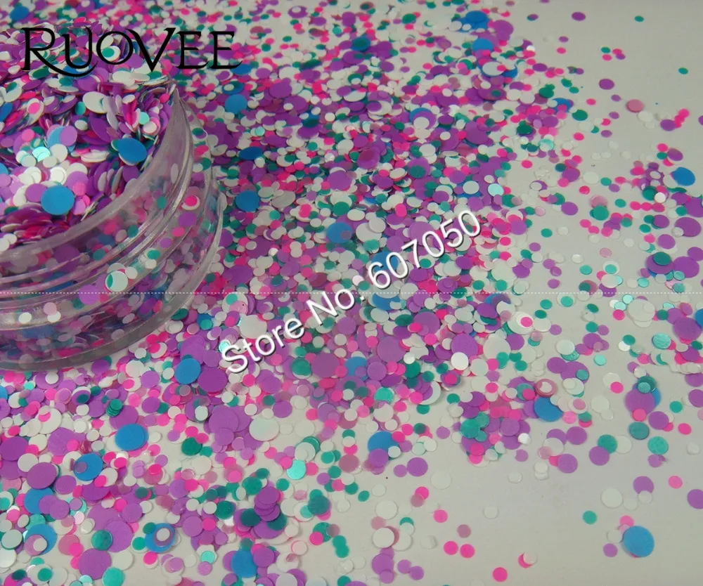 

A7-Mixed Colors Round Dot Glitter Paillette Spangle Shapes for Nail Art Glitter Craft Decoration and Makeup
