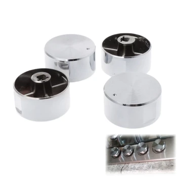 

4Pcs / Set Rotary Switches Round Knob Gas Stove Burner Oven Kitchen Parts Handles Zinc Alloy Universal