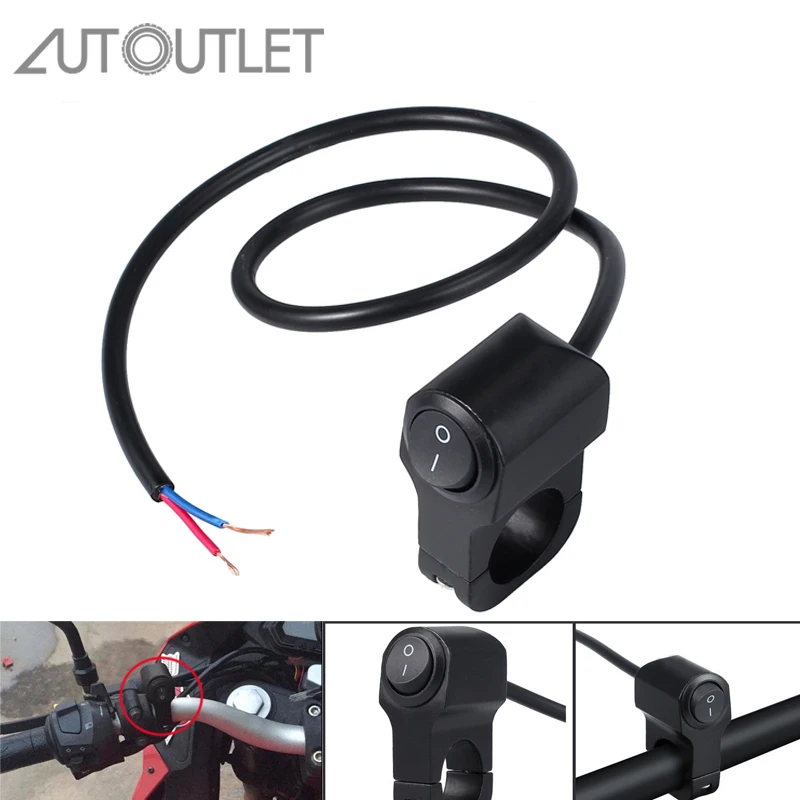 

AUTOUTLET 12V 10A Motorcycle Handlebar Headlight Fog Spot Light Waterproof On Off Switch Button Light Switch Moto Accessory