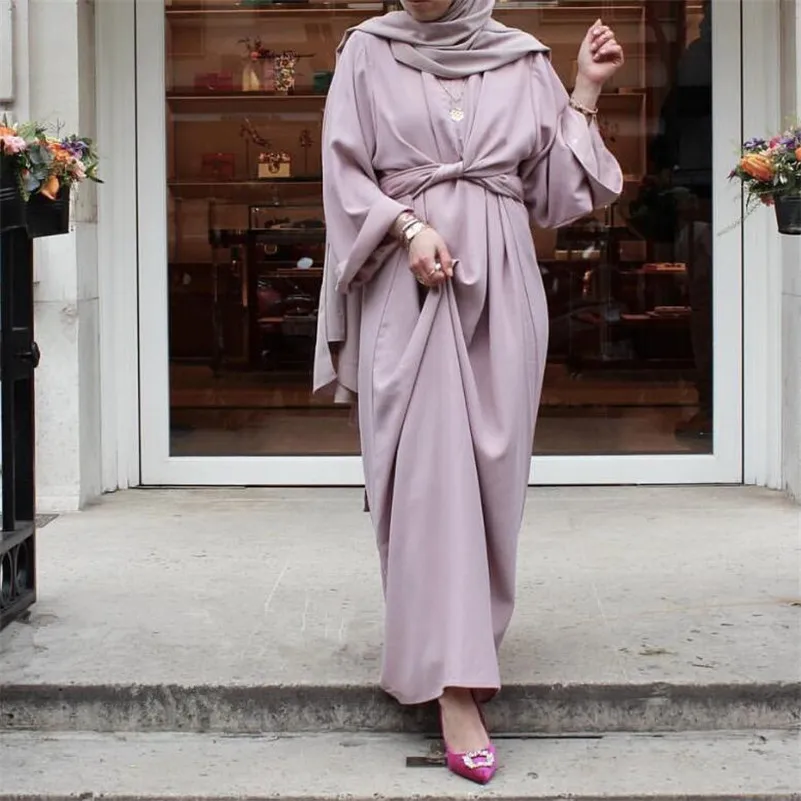 Женское Бандажное платье Abaya мусульманское Дубай Турция кафтан Рамадан халат Caftan