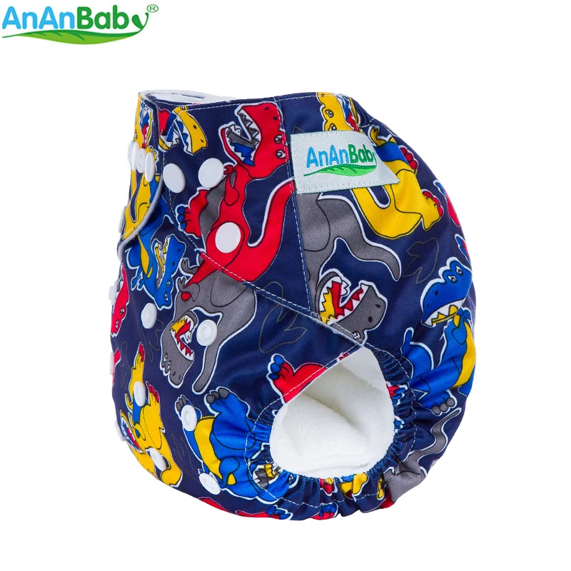 Ananbaby Многоразовые подгузники из ткани Baby Machien Animal Prints карманная ткань подгузник подходит для детей 3-15 кг