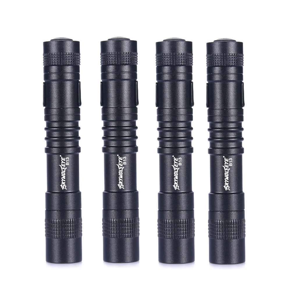 

4PCS CREE q5 led flashlight 3W high power mini zoomable 3 modes waterproof glare 14500 /AA torch bicycle