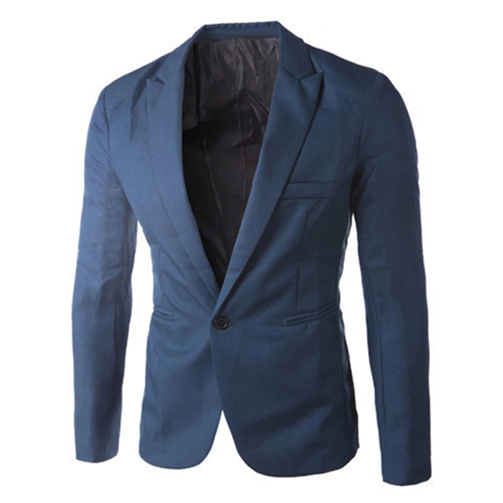 Новинка, осенний мужской блейзер, 8 цветов, Мужской Блейзер, деловой приталенный пиджак, модный белый/черный/серый M-3XXXL - Цвет: Sapphire Blue