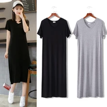 Летнее платье Макси-футболка, женское винтажное повседневное сексуальное облегающее платье, вечерние элегантные пляжные бандажные черные длинные платья размера плюс