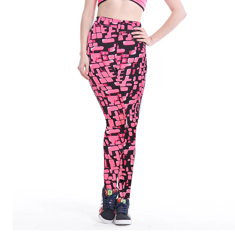 

VVUES Sport Legging Pants Digital Printing Colorful High Waist High Elastic Gym Exercise Trousers Jogging Running Pants 2019 New