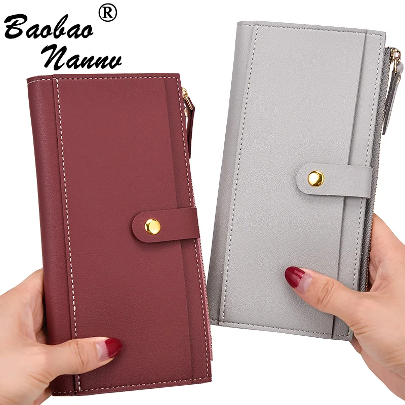 

Long Solid Luxury Brand Women Wallets 2019 New Fashion Hasp Leather Wallet Female Purse Clutch Money Women Wallet Coin Purses