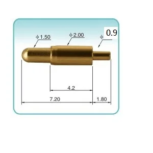 

100pcs Spring Loaded Pogo Pin Connector Barrel Diameter 2.0 mm Through Holes PCB Height 9.0 mm Vertical