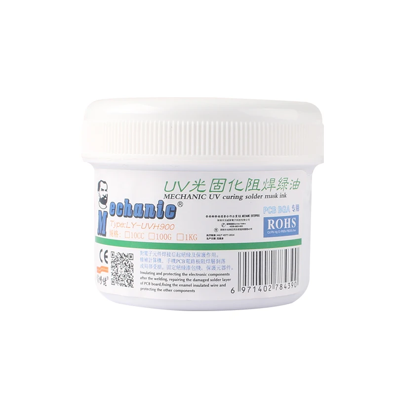 

MECHANIC 100g PCB UV photosensitive inks green oil curable solder resist ink BGA mask Circuit board Insulation protection tool