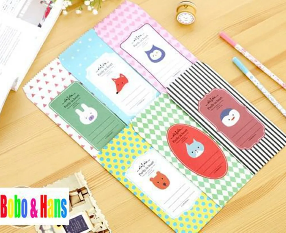 

New 1 lot = 5 pcs cute small animals Stationery paper envelope