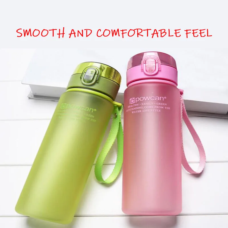 

560ml Portable Sport Water Bottles Leak Proof Tour Hiking Scrub Water Bottles Outdoor Double Mouth Drink Cup