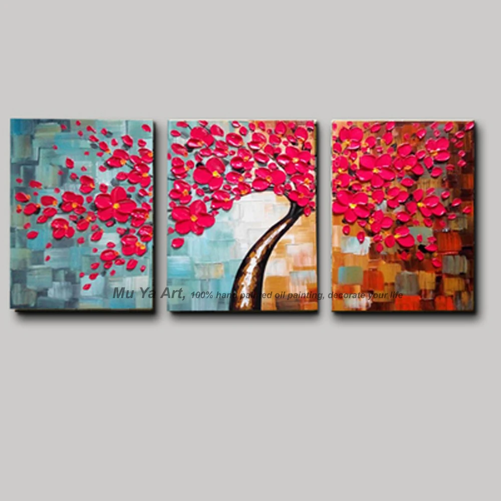 Us 59 0 3 Piece Wall Art Flower Pictures Acrylic Decorative Hand Painted Decoraion Painting Modern Abstract Tree Oil Home Decor In 3 Piece Wall Art Flower Pictures Acrylic Decorative Hand Painted Decoraion Painting Modern Abstract Tree Oil Home Decor In Calligraphy