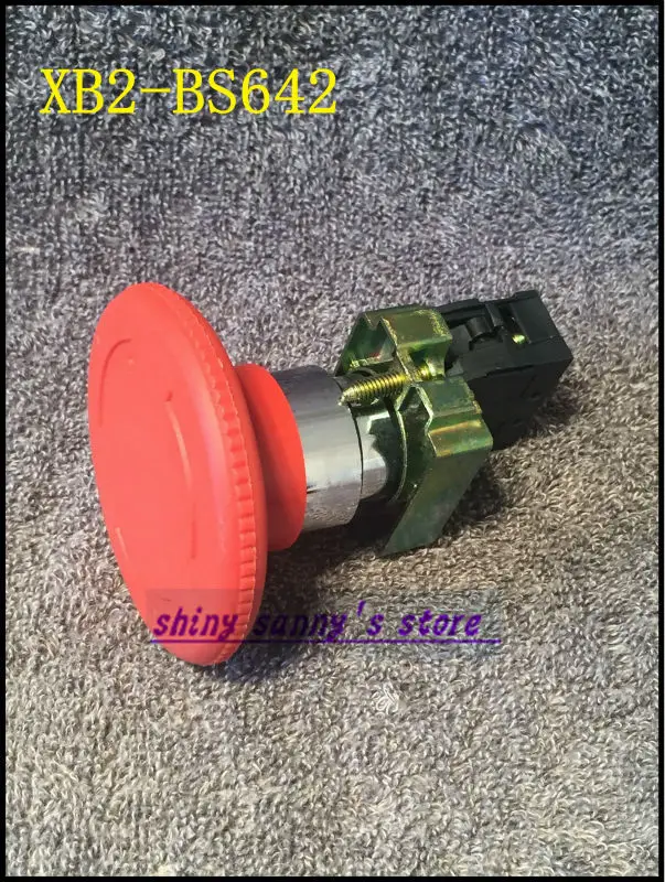 

1Pcs XB2-BS642 Red Turn to Release 1 N/C Turn Reset Emergency Stop Push Button Switch Brand New