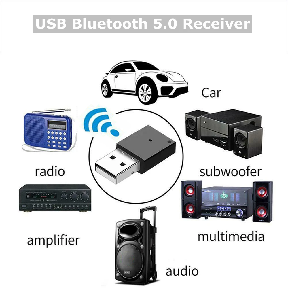Bluetooth Usb Adapter 5.0 High Speed Stabilizer Car Radio Subwoofer