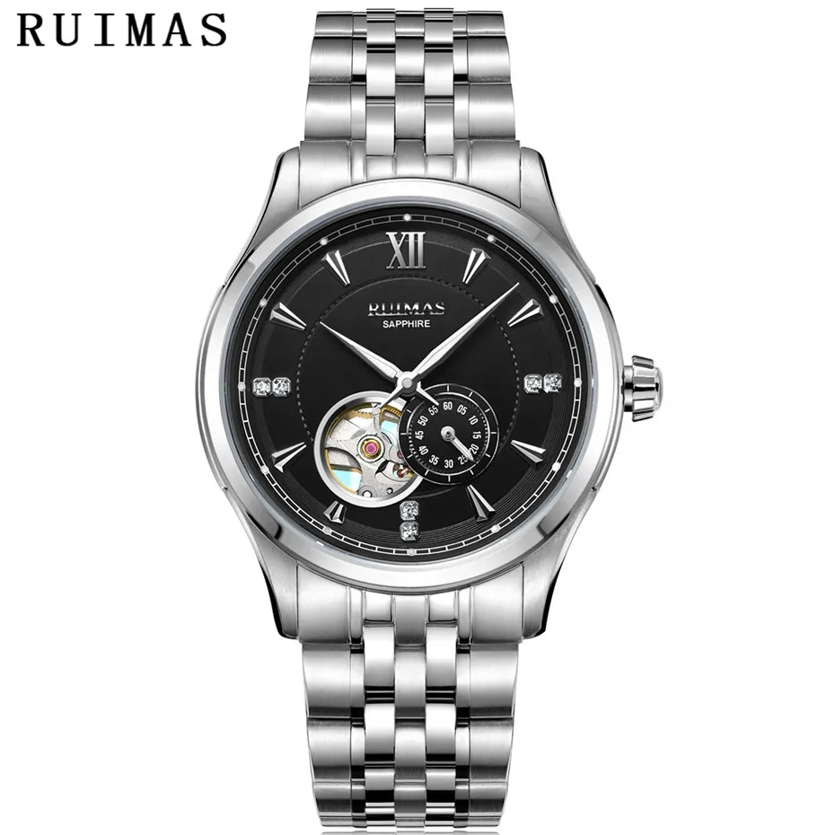 Мужские Роскошные Механические часы RUIMAS Reloj Hombre модные мужские деловые наручные