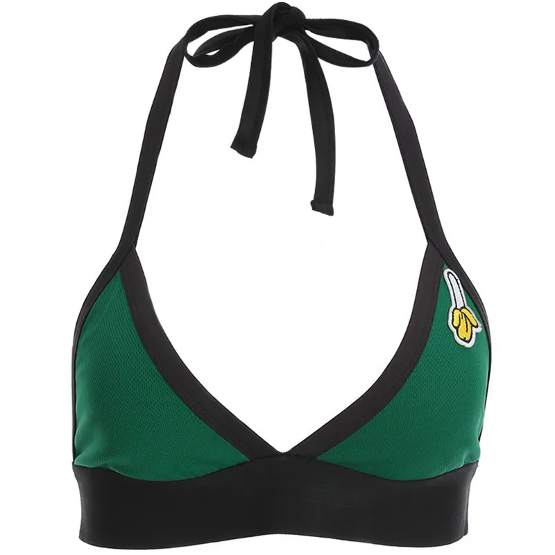 

Sexy Patchwork Halter Bra Women Backless Streetwear Braletter Crop Top 2019 Summer Cropped Lingerie Underwear Tops