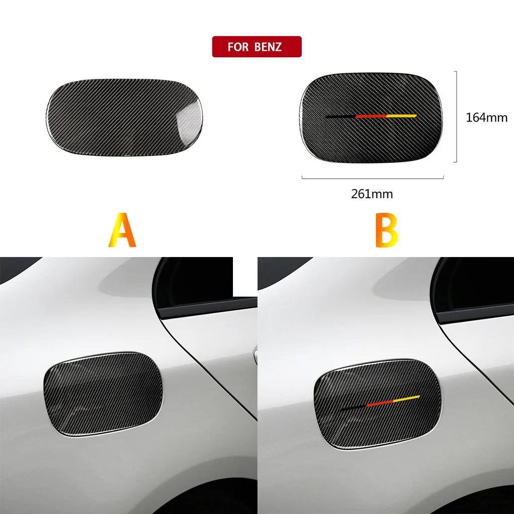 

Carbon Fiber Fuel Tank Cutout Cover Label Covers For Mercedes W205 c-class 3D stereo effect of real carbon color carbon fiber#P5