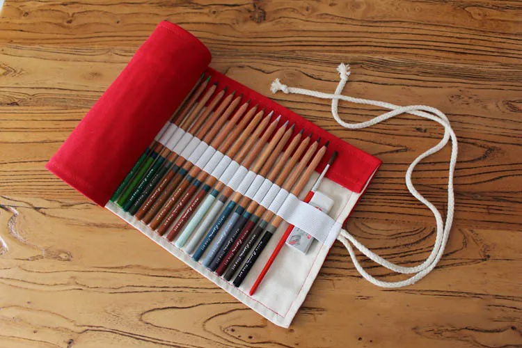 Emoshire Cloth light curtain cotton canvas handmade cloth pencil pencil bag large capacity pen secret garden (5)