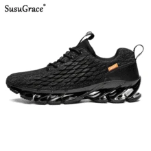 Susugrace 남자 운동화 2019 총알 기술 스타일 운동화 편안한 댐핑 경량 조깅 훈련 mountaining(China)