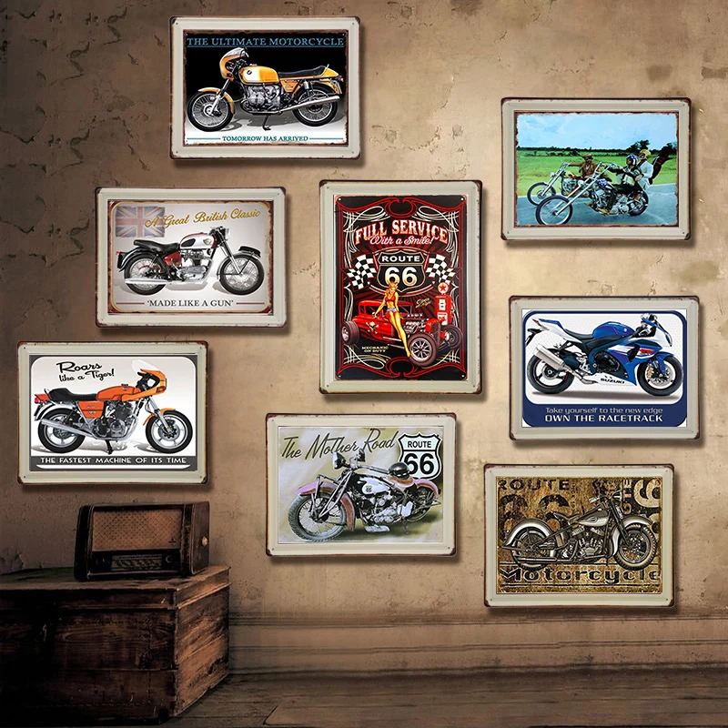 

Motorcycle Vintage Metal Plate Tin Signs Wall Poster Decals Plate Painting Bar Club Pub Home Decor Wall 30*20cm 1001(724)