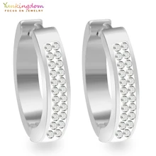 Yunkingdom aretes Кристалл Стразы маленькие серьги-кольца для женщин модные круглые серьги ювелирные изделия из нержавеющей стали