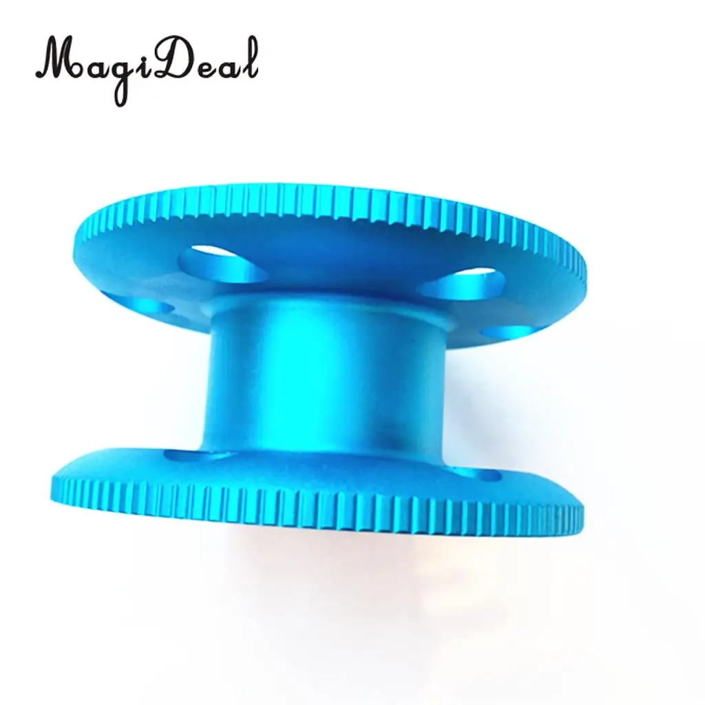 Blue Performance Durable Aluminum Alloy Scuba Diver Snorkeling Finger Reel Compact Wreck Cave Diving Tech Guide Line Spool