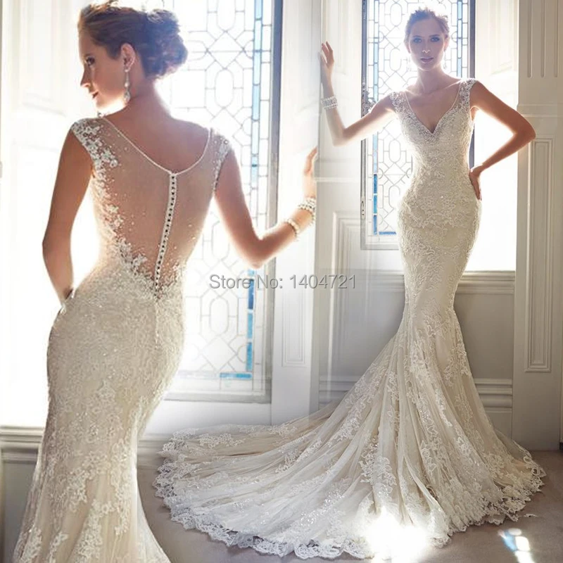 tight fishtail wedding dresses