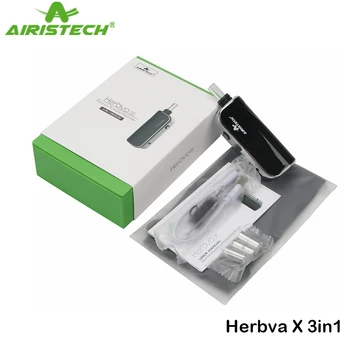 

Original Airistech Herbva X 3in1 Kit Dry Herb Vaporizer With 1000mAh Battery Vapor Ceramic Chamber Glass Pipe E Cigarette Kit