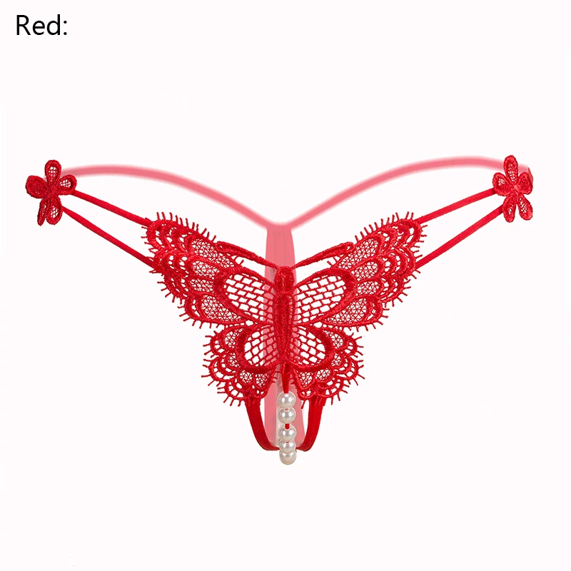 Leechee кружевные сексуальные трусики вышитые стринги Butterfly G String T брюки прозрачные с вырезами сексуальное жемчужное нижнее белье-шорты женские