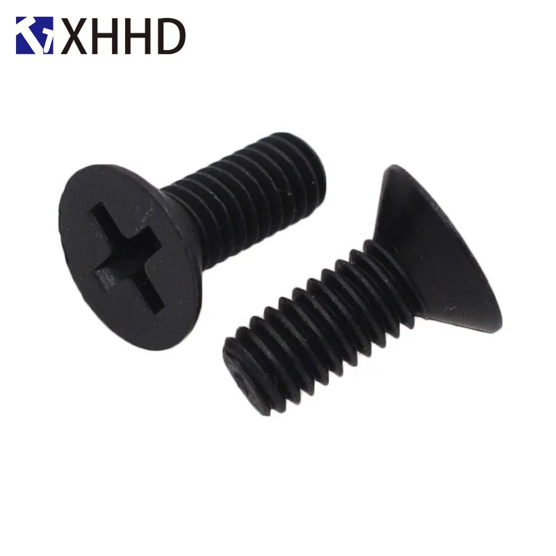 

M6 M8 Black Nylon Flat Head Screw Phillips Cross Recessed Insulation Plastic Metric Thread Countersunk Head Machine Bolt