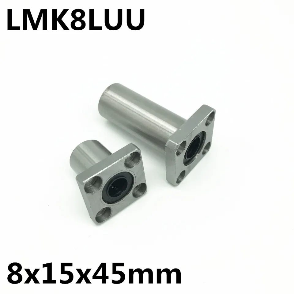 4pcs 8mm*15mm*45mm LMK8LUU Carré Bride Bague Routeur arbre Linéaire Roulement