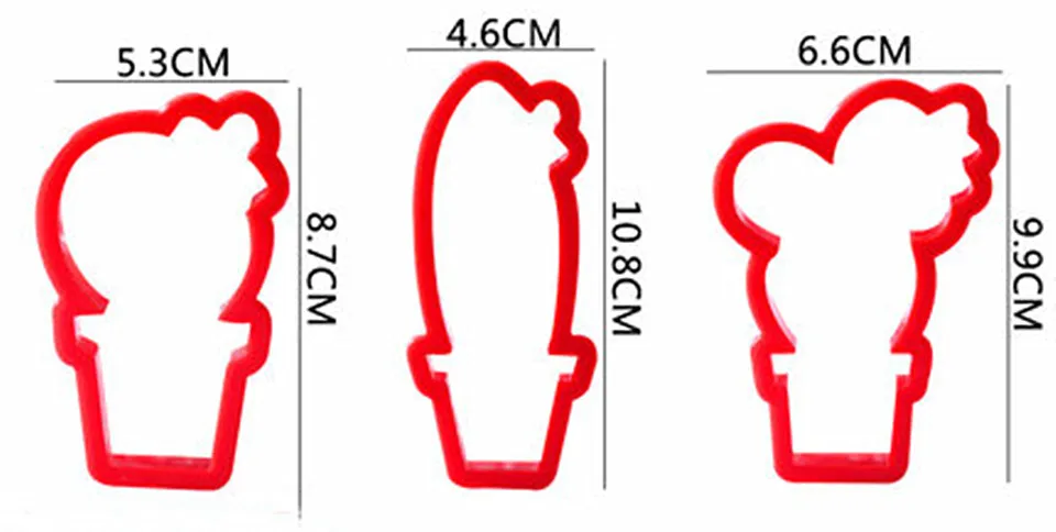 Cactus Cookie Cutter Made 3D Printed Fondant Cupcake Confeitaria Moulds Cookie Tools Cake Decorating Tools Cookie Cutter Set