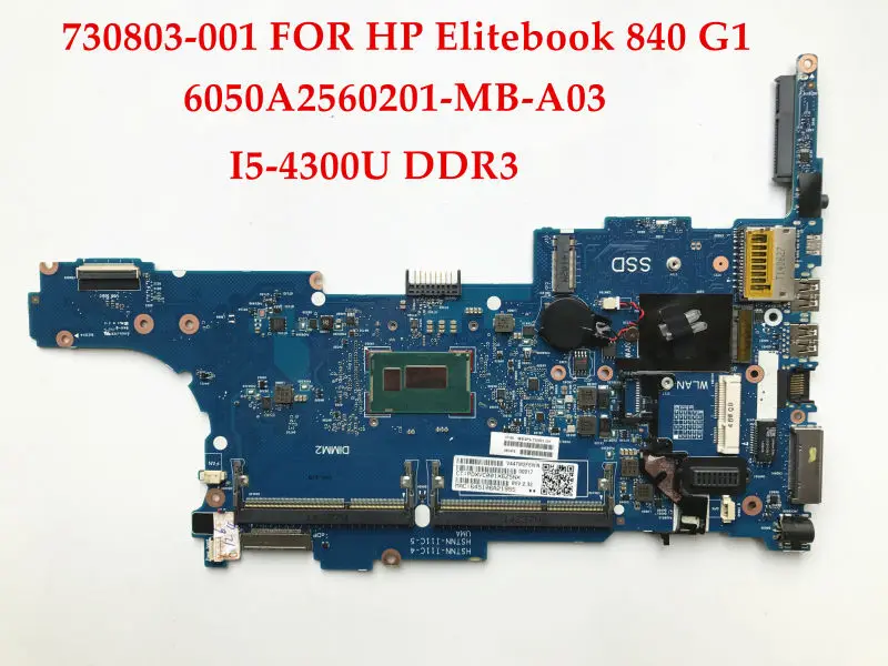 gaming pc motherboard cheap High quality laptop motherboard for HP Elitebook 840 G1 730803-001 6050A2560201-MB-A03 I5-4300U DDR3 100% Fully tested best budget gaming pc motherboard