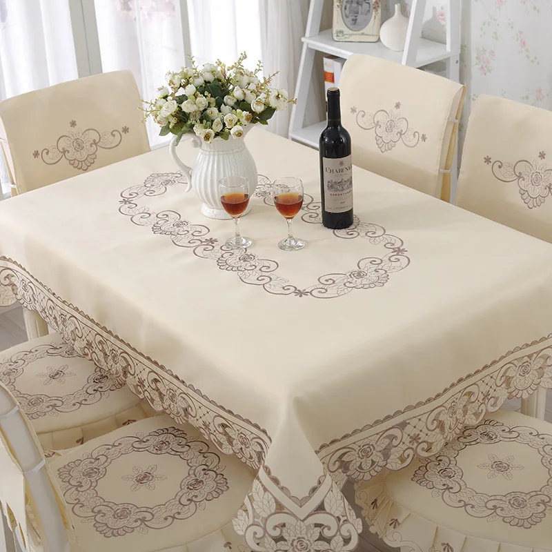 

Embroidery Tablecloth Hollow European Garden Table Cloth Rectangular Home Decor