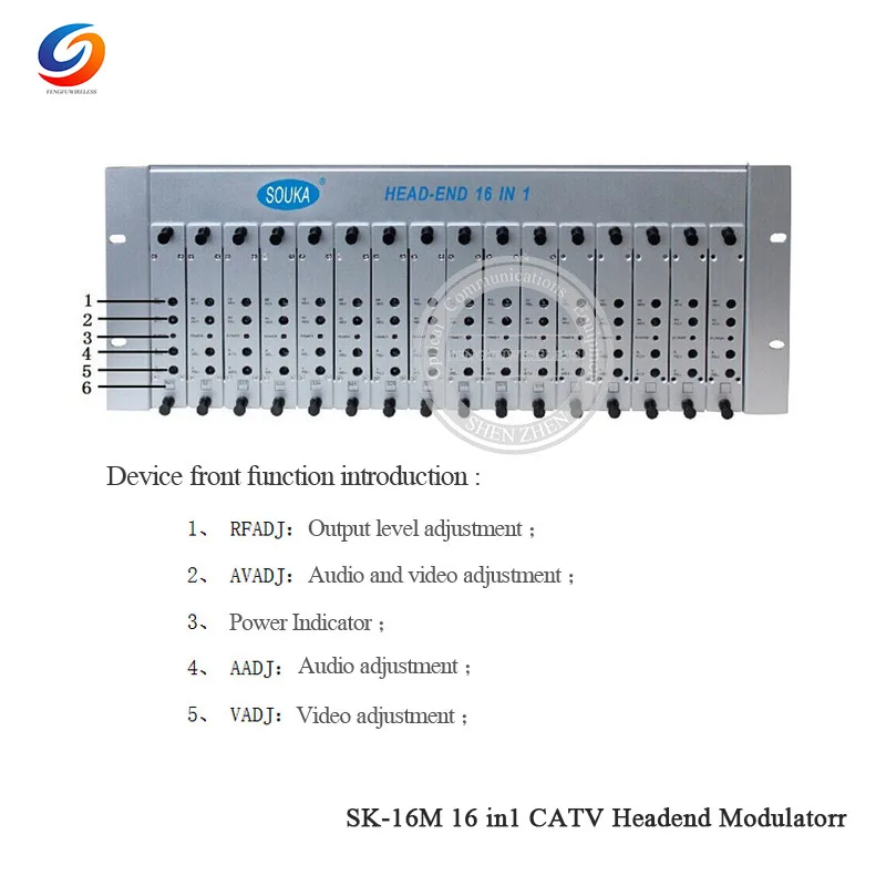 Горячая Распродажа SK-16M 16 в 1 Фиксированный Канал headend модулятор CATV для отеля/школы/общежития RF catv модулятор высокое качество