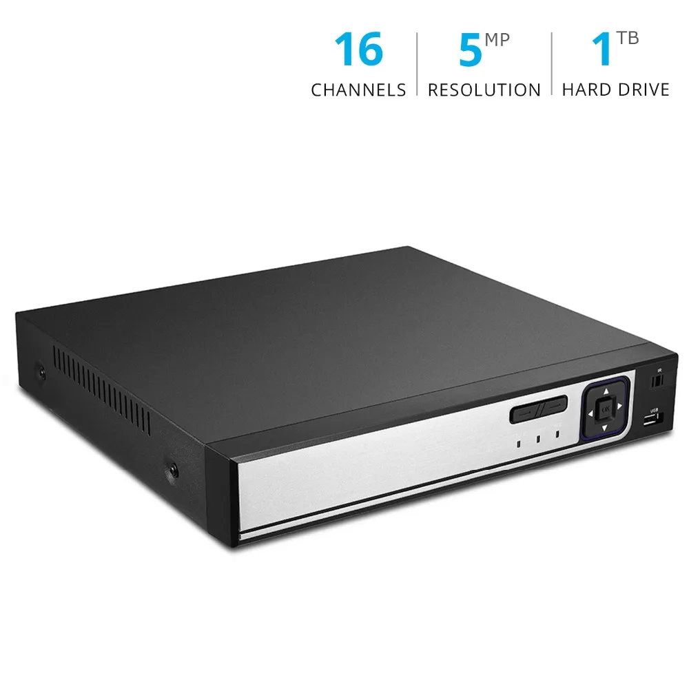 Besder H.265 16CH 5MP NVR DVR ONVIF P2P XMEye сетевой видеорегистратор безопасности 1 SATA HDD порт 4K выход для H.265/264 IP камеры