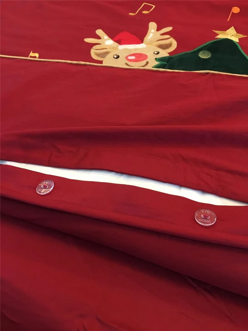 4 шт. хлопок шлифования Рождественский подарок 10 видов стилей постельное белье набор аппликация Вышивка теплые Набор пододеяльников для пуховых одеял комплект кровать Простыни Queen king size