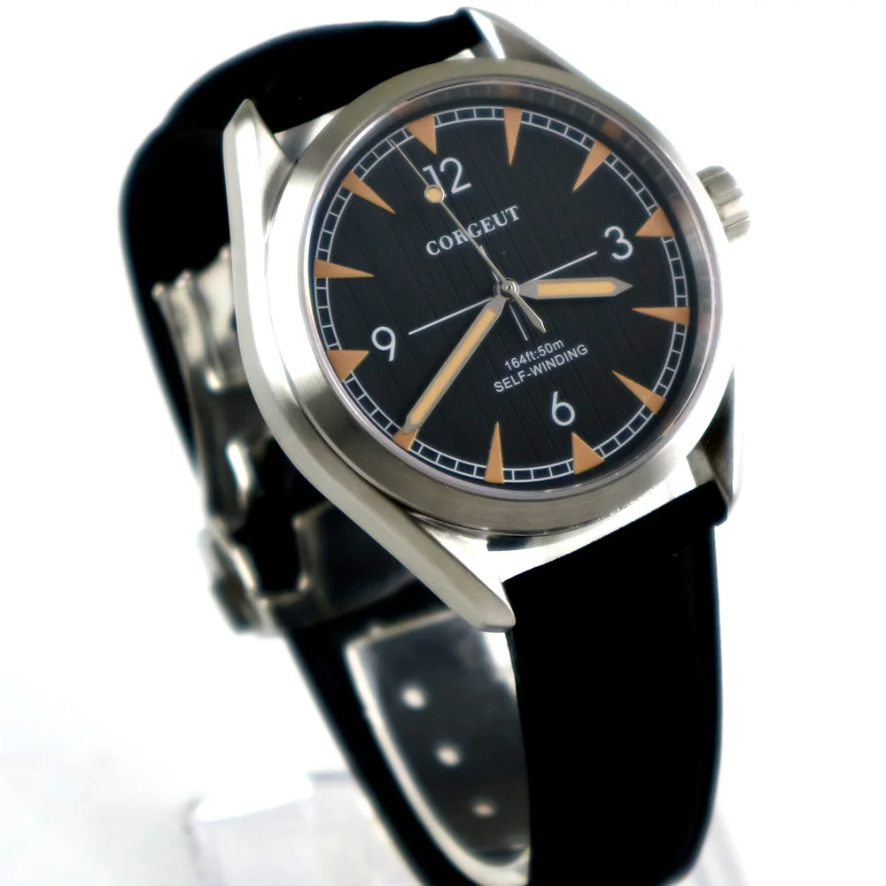 brushed 41mm black dial Sapphire Glass automatic mens Watchin